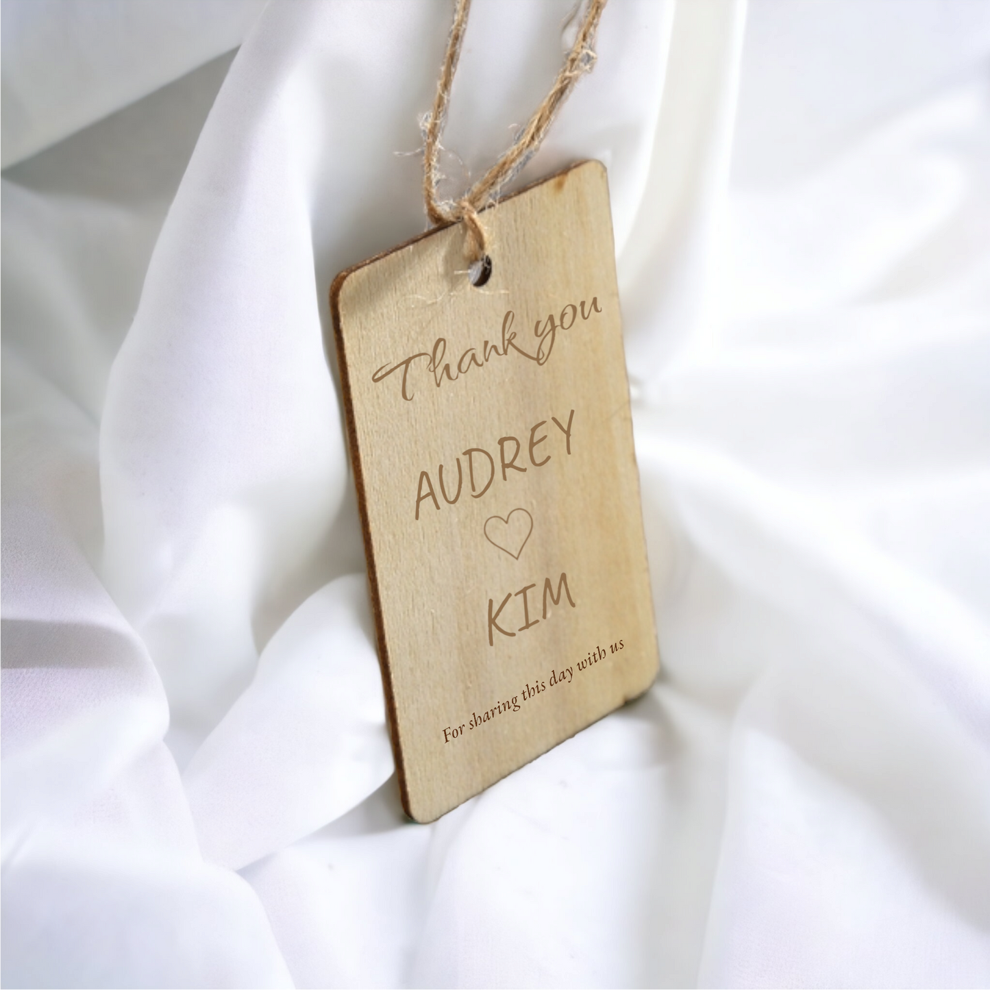 Engraved Wooden Gift Tags for Wedding Favours