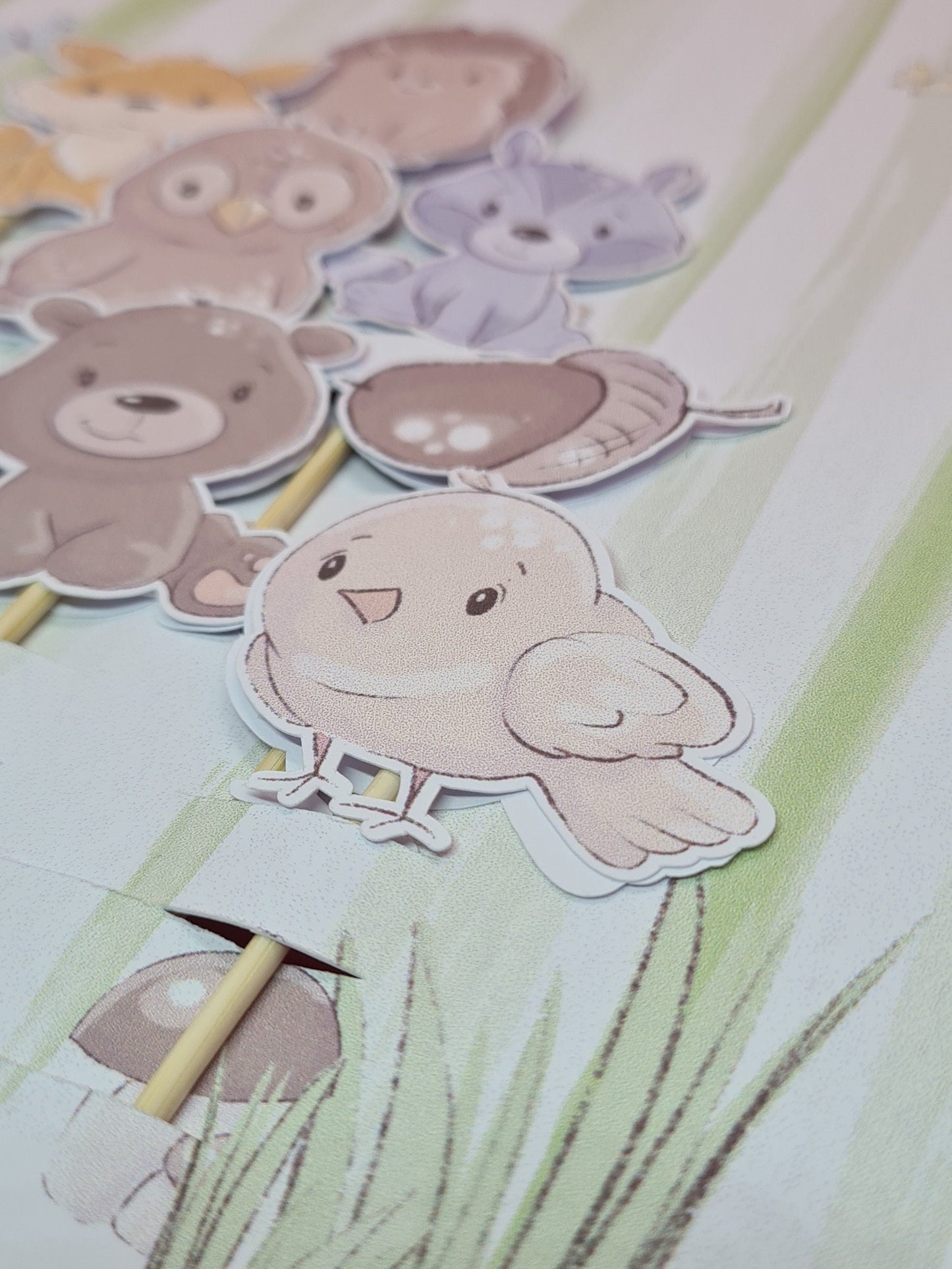 Cute forest animals cupcake toppers for kids/adult birthday parties/school bake sale. Set of 10+