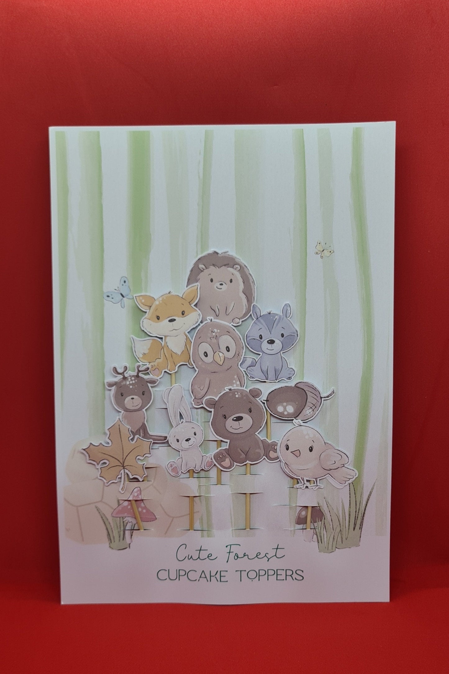 Cute forest animals cupcake toppers for kids/adult birthday parties/school bake sale. Set of 10+