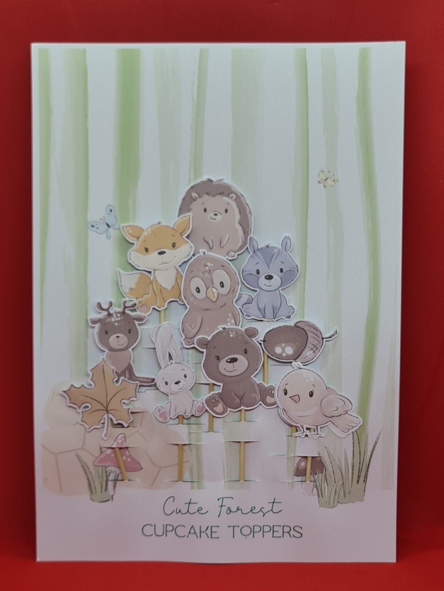 Cute forest animals cupcake toppers for kids/adult birthday parties/school bake sale. Set of 10+