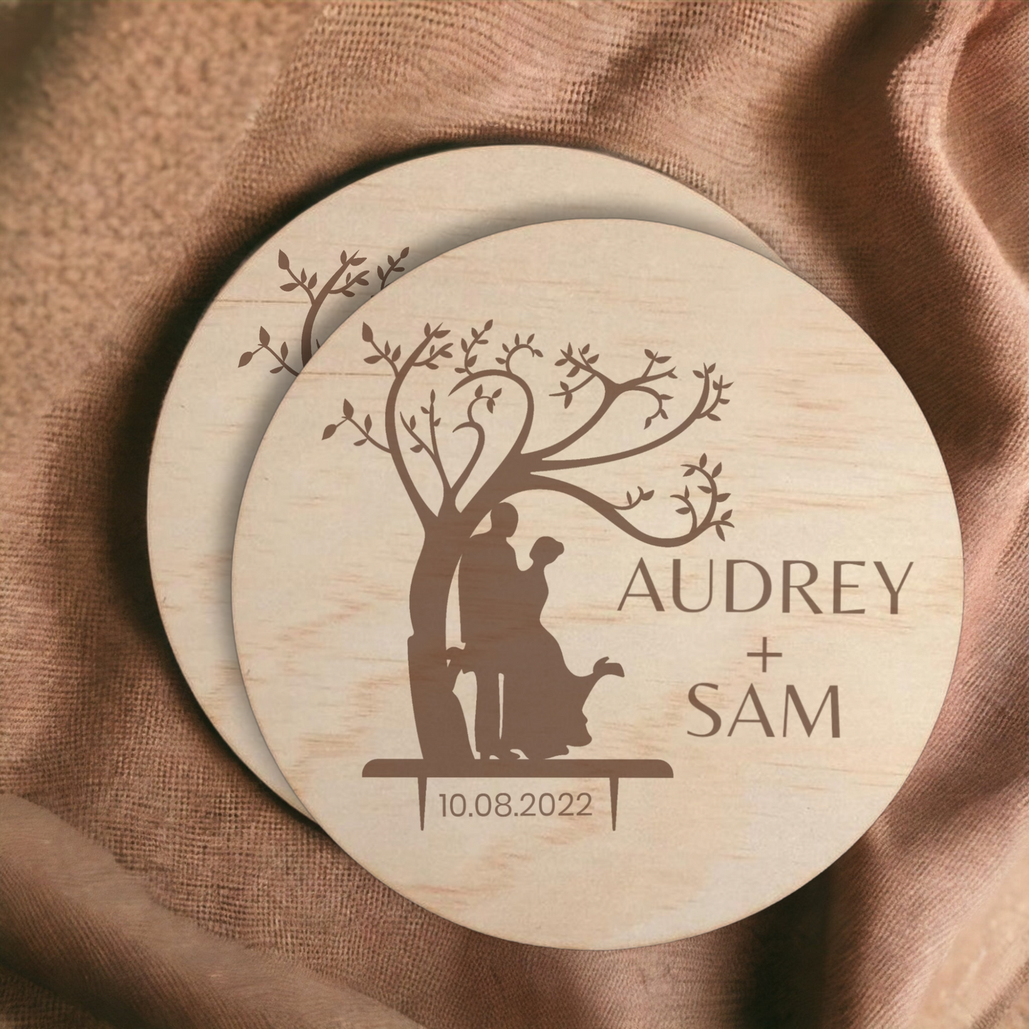 Custom Engraved Coasters for Wedding Favours