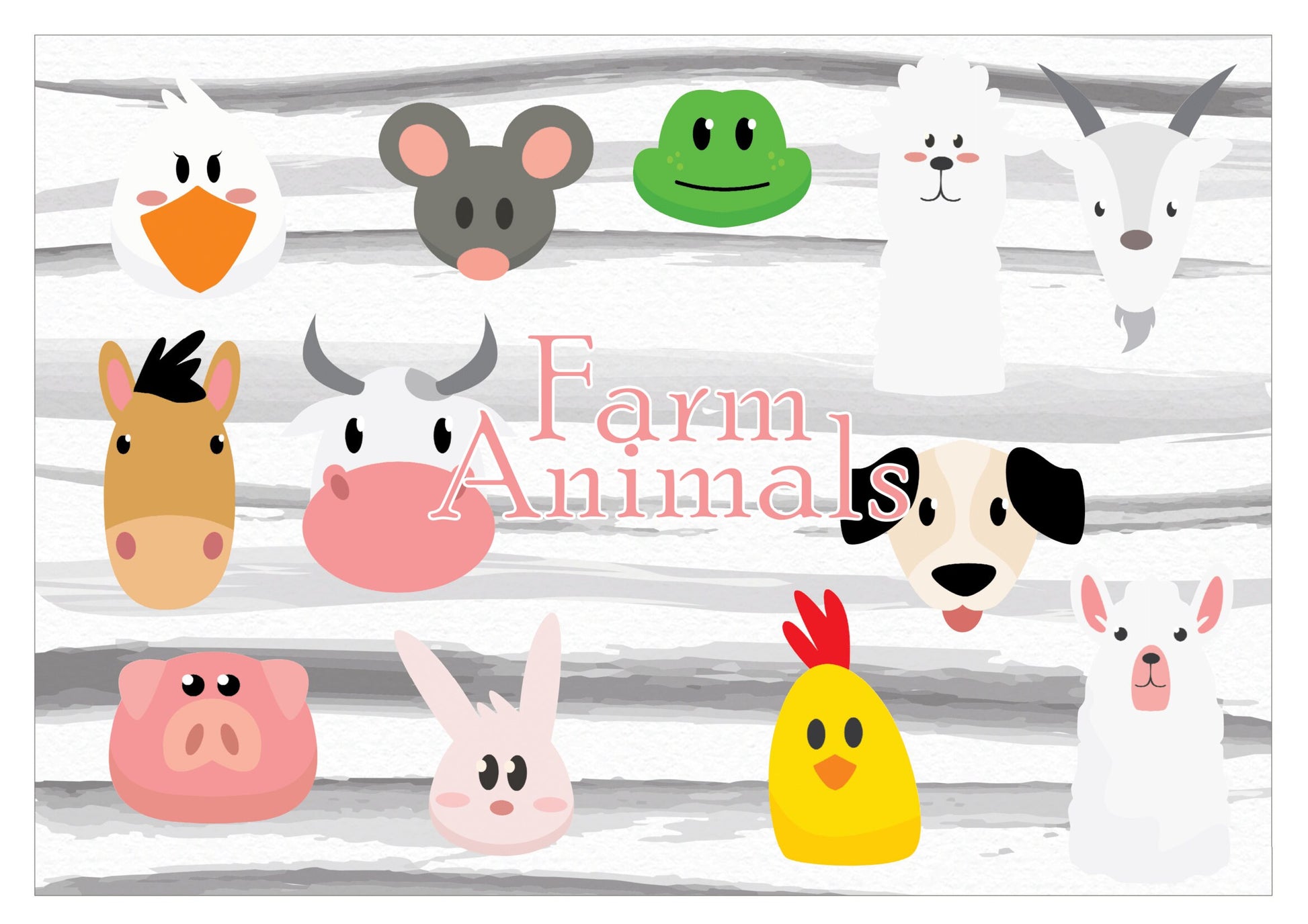 Cute farm animals  cupcake toppers for kids/adult birthday parties/school bake sale. Set of 10+