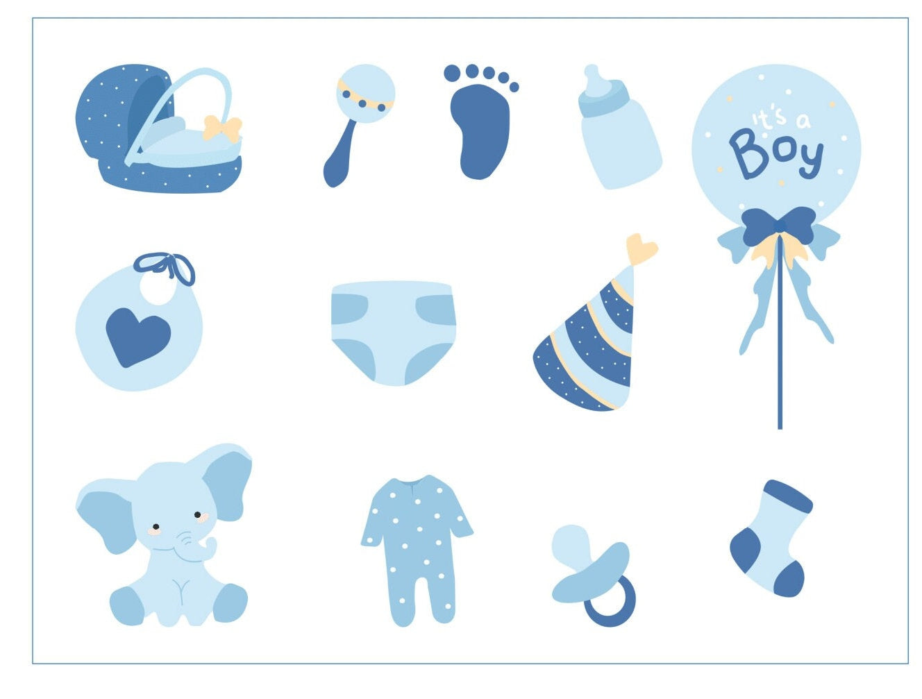 Baby shower boy cupcake toppers, 1st birthday boy cupcakes,set of 12